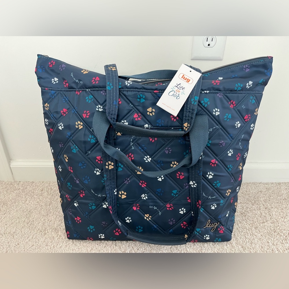 NWT Lug XL Quilted Puppy Paw Tote